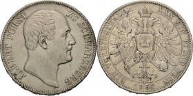 Schwarzburg-Rudolstadt
Albert 1867-1869 Taler 1867, München AKS 32 Jaeger 57 Kahnt 540 Davenport 919 Sehr schön