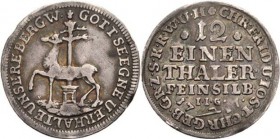 Stolberg-Stolberg
Christoph Friedrich und Jost Christian 1704-1738 1/12 Taler 1717, IIG-Stolberg Friederich 1572 Müseler 66.1/54 Kl. Randfehler, sehr...