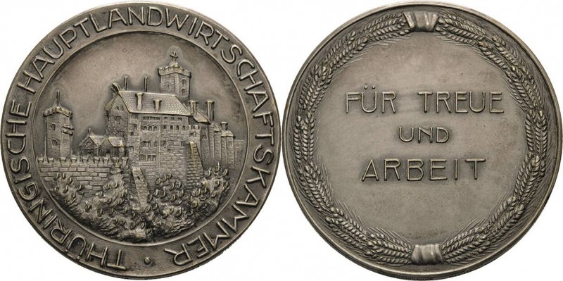 Thüringen
 Versilberte Bronzemedaille o.J. (C. Poellath) Preismedaille für Treu...