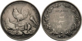 Thüringen
 Silbermedaille 1926 (Gravur) (Oertel) Verdienstmedaille der VII. Allgemeine Geflügelzuchtausstellung in Gräfenroda. Hahn zwischen drei Vög...
