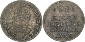 Wied-Neuwied
Johann Friedrich Alexander 1737-1791 1/6 Taler 1756. Schneider 64 Sehr schön