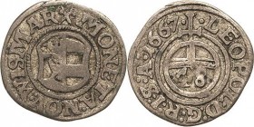 Wismar, Stadt
 1/48 Taler 1667. Mit Titel Leopold I Kunzel 273 AAJ 50 Fast sehr schön/sehr schön