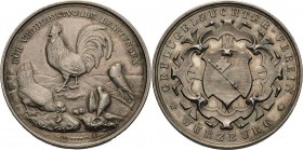Würzburg-Stadt
 Silbermedaille o.J. (Weckwerth) Verdienstmedaille des Geflügelzüchtervereins. Stadtwappen / Hahn zwischen drei Vögeln. 35,50 mm, 15,9...