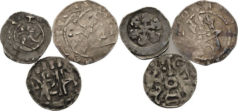 Mittelalter
Lot-3 Stück Interessantes Lot von drei mittelalterlichen Silbermünz...