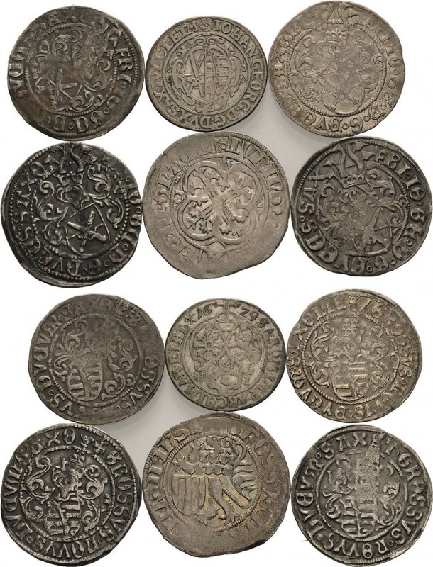 Sachsen
Lot-6 Stück o.J. Interessantes Lot sächsischer Silbermünzen. Darunter: ...