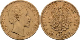 Bayern
Ludwig II. 1864-1886 10 Mark 1875 D Jaeger 196 Sehr schön+