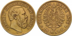 Hessen
Ludwig IV. 1877-1892 10 Mark 1878 H Jaeger 219 Leichte Fassungsspuren, sehr schön