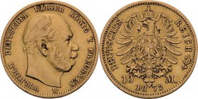 Preußen
Wilhelm I. 1861-1888 10 Mark 1872 B Jaeger 242 Sehr schön