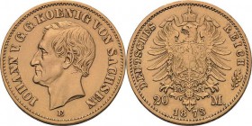 Sachsen
Johann 1854-1873 20 Mark 1873 E Jaeger 259 Sehr schön+