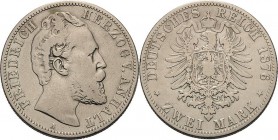 Anhalt
Friedrich I. 1871-1904 2 Mark 1876 A Jaeger 19 Schön-sehr schön