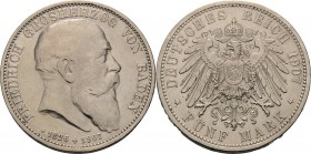 Baden
Friedrich I. 1856-1907 5 Mark 1907 (G) Auf seinen Tod Jaeger 37 Berieben, sehr schön+