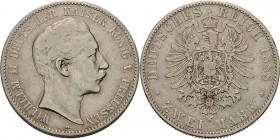 Preußen
Wilhelm II. 1888-1918 2 Mark 1888 A Jaeger 100 Leichte Fassungsspuren, schön-sehr schön