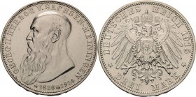 Sachsen-Meiningen
Georg II. 1866-1914 3 Mark 1915 (D) Auf seinen Tod Jaeger 155 Leicht berieben, fast vorzüglich/vorzüglich