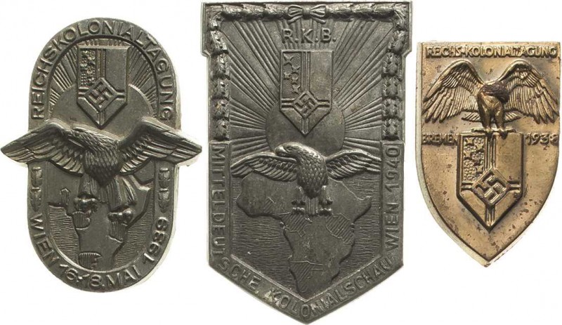 Medaillen
 Ovales Weißmetall-Abzeichen 1939. Reichskolonialtagung in Wien. Kolo...