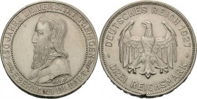 Gedenkausgaben
 3 Reichsmark 1927 F Tübingen Jaeger 328 Randfehler, sehr schön-vorzüglich