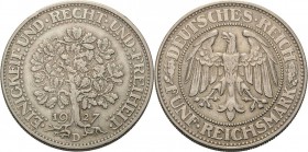 Gedenkausgaben
 5 Reichsmark 1927 D Eichbaum Jaeger 331 Sehr schön
