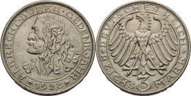 Gedenkausgaben
 3 Reichsmark 1928 D Dürer Jaeger 332 Kl. Kratzer, vorzüglich-prägefrisch