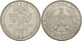 Gedenkausgaben
 5 Reichsmark 1929 E Meißen Jaeger 339 Leicht berieben, fast vorzüglich/vorzüglich-Stempelglanz