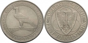 Gedenkausgaben
 5 Reichsmark 1930 A Rheinlandräumung Jaeger 346 Kl. Kratzer, vorzüglich-Stempelglanz
