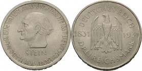Gedenkausgaben
 3 Reichsmark 1931 A Stein Jaeger 348 Vorzüglich-Stempelglanz