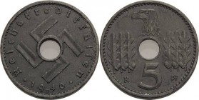Münzen der Reichskreditkassen
 5 Reichspfennig 1940 F Jaeger 618 Fast vorzüglich