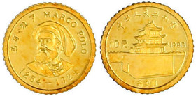 Ausländische Goldmünzen und -medaillen

China

Volksrepublik, seit 1949

10 Yuan 1983 Marco Polo. 1,11 g. 900/1000. Polierte Platte. Yeoman 78. ...