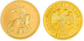 Ausländische Goldmünzen und -medaillen

Russland

Russische Republik, seit 1991

50 Rubel (1/4 Unze) 2012. St. Georg. 7,78 g. Feingold. Stempelg...