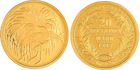 Gold der deutschen Kolonien u. Nebengebiete

Neuguinea

Neuprägung zum 20 Mark Neu-Guinea 1895 A (2003). 3,56 g. 585/1000. Polierte Platte. Jaeger...