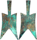 CHINA und Südostasien

China

Chou-Dynastie 1122-255 v. Chr.

Spatenmünze ("pointed shoulder spade") um 500/400 v. Chr. Gan Dan (Staat Jin). Höh...