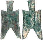CHINA und Südostasien

China

Chou-Dynastie 1122-255 v. Chr.

Bronze-Spatengeld mit flachem Griff ca. 350/250 v.Chr. "pointed foot". Gan Dan. 12...