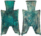 CHINA und Südostasien

China

Chou-Dynastie 1122-255 v. Chr.

Bronze-Spatengeld mit flachem Griff ca. 350/250 v.Chr. "pointed foot". Jin Yang Ba...