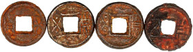 CHINA und Südostasien

China

Liang-Dynastie. Kaiser Wu

4 X Wu Zhu Eisen o.J. Revers Linien von den Lochecken bis zum Rand. schön, schön/sehr s...
