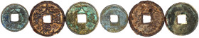 CHINA und Südostasien

China

Nördliche Sung-Dynastie. Hui Zong (Chung Ning) 1101-1125

3 Münzen: 1 und 2 Cash Bronze, 2 Cash Eisen o.J.(1107/11...