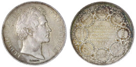 Altdeutsche Münzen und Medaillen

Bayern

Ludwig I., 1825-1848

Geschichtsdoppeltaler 1838. Auf die Eintheilung des Königreichs. Randschrift a. ...