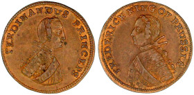 Altdeutsche Münzen und Medaillen

Brandenburg-Preußen

Friedrich II., 1740-1786

Kleine Bronzemedaille o.J. (1758), unsign. Auf die Schlacht bei...