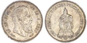 Altdeutsche Münzen und Medaillen

Brandenburg-Preußen

Friedrich III., 1888

Silbermedaille (Dickabschlag) 1888 a.s. Tod. Kopf r. zwischen Leben...