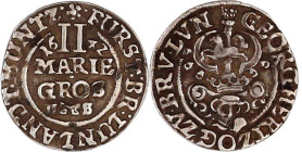 Altdeutsche Münzen und Medaillen

Braunschweig-Calenberg-Hannover

Georg, 1636-1641

II Mariengroschen 1642 HS, Zellerfeld. Posthume Prägung. se...