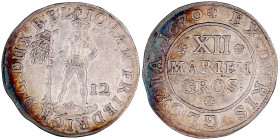 Altdeutsche Münzen und Medaillen

Braunschweig-Calenberg-Hannover

Johann Friedrich, 1665-1679

12 Mariengroschen 1670, Zellerfeld. Wilder Mann....