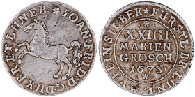 Altdeutsche Münzen und Medaillen

Braunschweig-Calenberg-Hannover

Johann Friedrich, 1665-1679

XXIIII Mariengroschen Landmünze Feinsilber (Dick...
