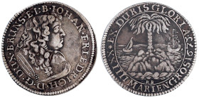 Altdeutsche Münzen und Medaillen

Braunschweig-Calenberg-Hannover

Johann Friedrich, 1665-1679

24 Mariengroschen "Palmbaumgulden" 1675 RB, Hann...