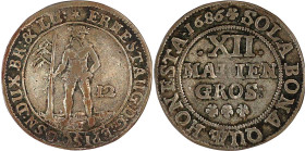 Altdeutsche Münzen und Medaillen

Braunschweig-Calenberg-Hannover

Ernst August, 1679-1698

XII Mariengroschen 1686 ***, Zellerfeld. Wilder Mann...