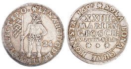 Altdeutsche Münzen und Medaillen

Braunschweig-Calenberg-Hannover

Ernst August, 1679-1698

XXIIII Mariengroschen Feinsilber 1695, Zellerfeld. W...