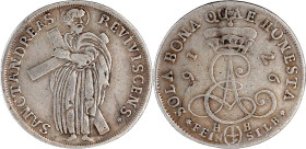 Altdeutsche Münzen und Medaillen

Braunschweig-Calenberg-Hannover

Ernst August, 1679-1698

1/3 Ausbeutetaler Feinsilber 1697 HB (Heinrich Bonho...