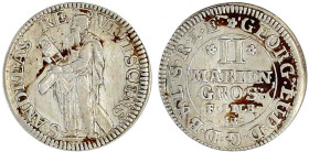 Altdeutsche Münzen und Medaillen

Braunschweig-Calenberg-Hannover

Georg Ludwig, 1698-1714

II Ausbeute-Mariengroschen Feinsilber o.J., Claustha...