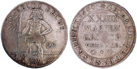 Altdeutsche Münzen und Medaillen

Braunschweig-Calenberg-Hannover

Georg Ludwig, 1698-1714

XXIIII Mariengroschen 1699***, Zellerfeld. Wilder Ma...