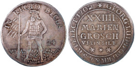 Altdeutsche Münzen und Medaillen

Braunschweig-Calenberg-Hannover

Georg Ludwig, 1698-1714

XXIIII Mariengroschen 1702***, Zellerfeld. Wilder Ma...