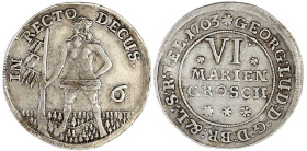 Altdeutsche Münzen und Medaillen

Braunschweig-Calenberg-Hannover

Georg Ludwig, 1698-1714

VI Mariengroschen 1703 ***, Zellerfeld. Wilder Mann....