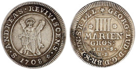 Altdeutsche Münzen und Medaillen

Braunschweig-Calenberg-Hannover

Georg Ludwig, 1698-1714

IIII Ausbeute-Mariengroschen Feinsilber 1708 HB, Cla...