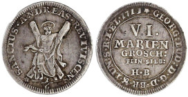 Altdeutsche Münzen und Medaillen

Braunschweig-Calenberg-Hannover

Georg Ludwig, 1698-1714

VI Ausbeute-Mariengroschen 1711 geändert aus 1710 **...