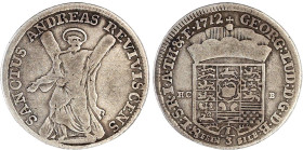 Altdeutsche Münzen und Medaillen

Braunschweig-Calenberg-Hannover

Georg Ludwig, 1698-1714

1/3 Ausbeutetaler Feinsilber 1712 HCB, Clausthal. Au...